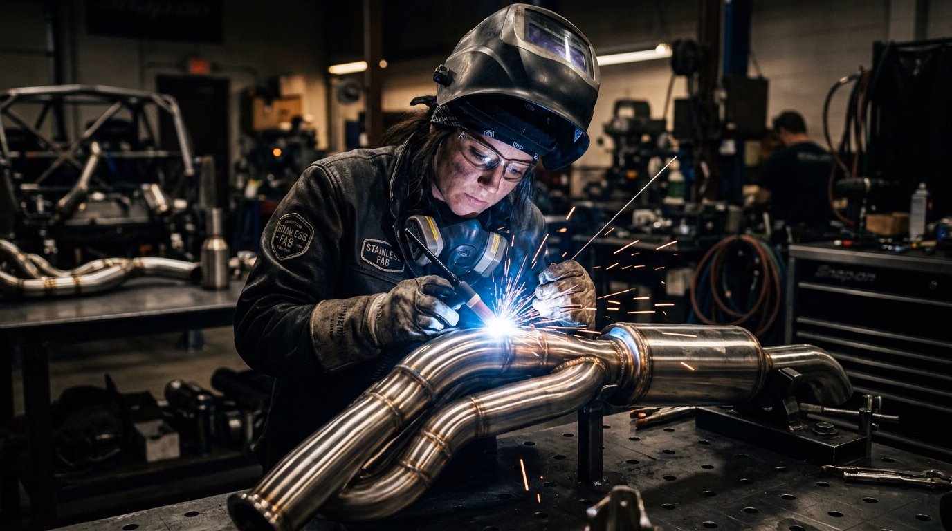 Reel Muffler 304 Stainless TIG Welded Exhaust